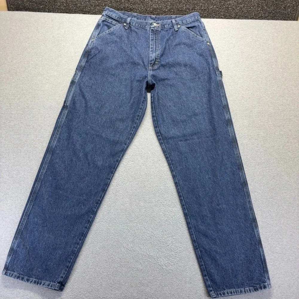 Wrangler Jeans Mens 36X34 Carpenter Straight Relaxed Fit Mid Rise Medium Denim